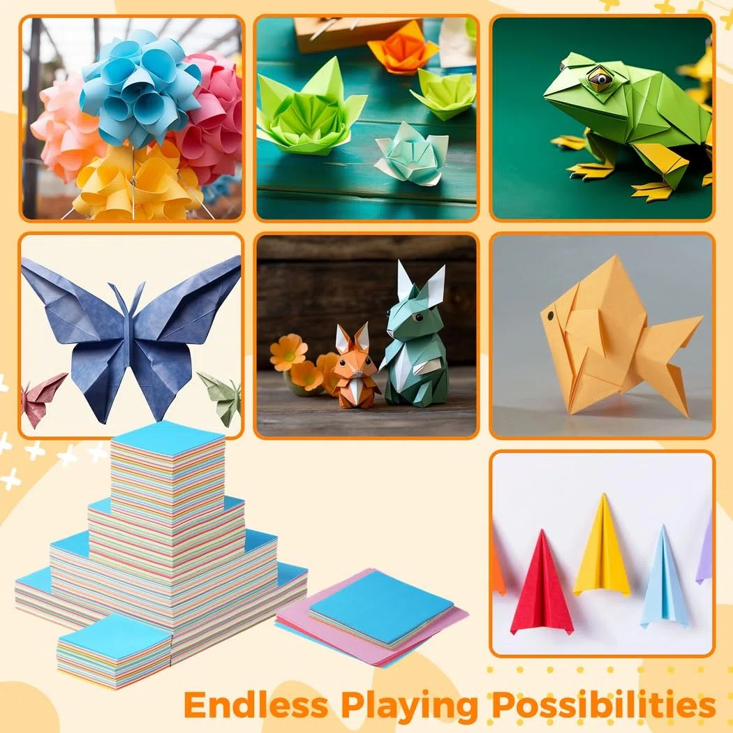 2300 arkuszy papieru do origami, dwustronny kolorowy karton do majsterkowania, scrapbookingu, rękodzieła, sztuki, przyborów szkolnych, łatwe składanie, dla dzieci, dorosłych, początkujących, 10
