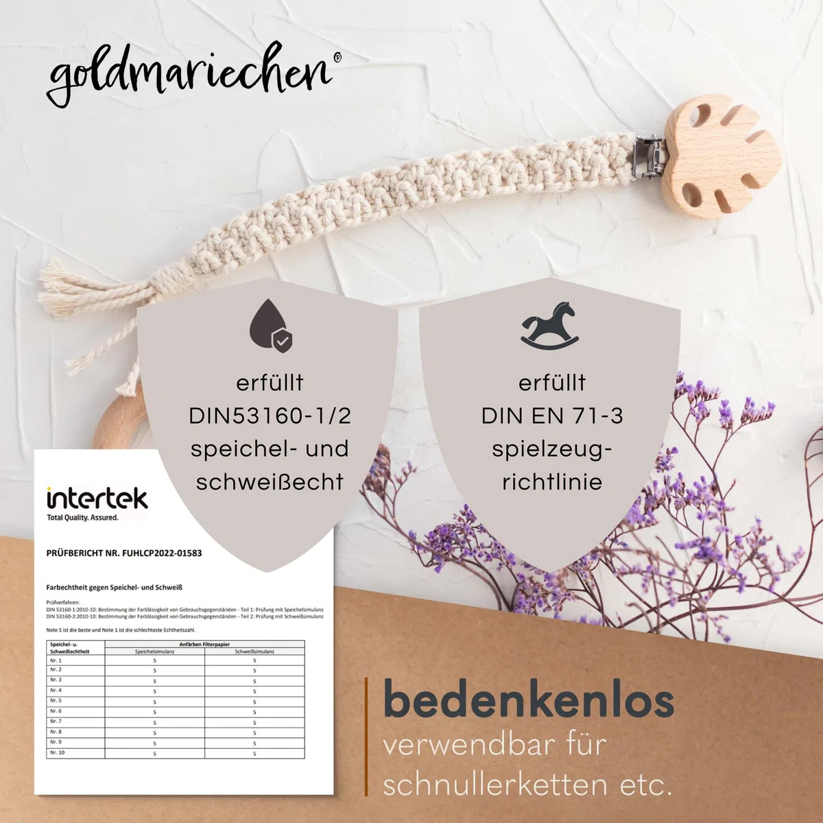 goldmariechen - Przędza do makramy, zestaw 3 mm, 3 mm (naturalna, 200 m, petrol 100 m, zieleń jodłowa 100 m), 100% przędza bawełniana do dekoracji DIY, takich jak naszyjniki, bransoletki, breloczki do