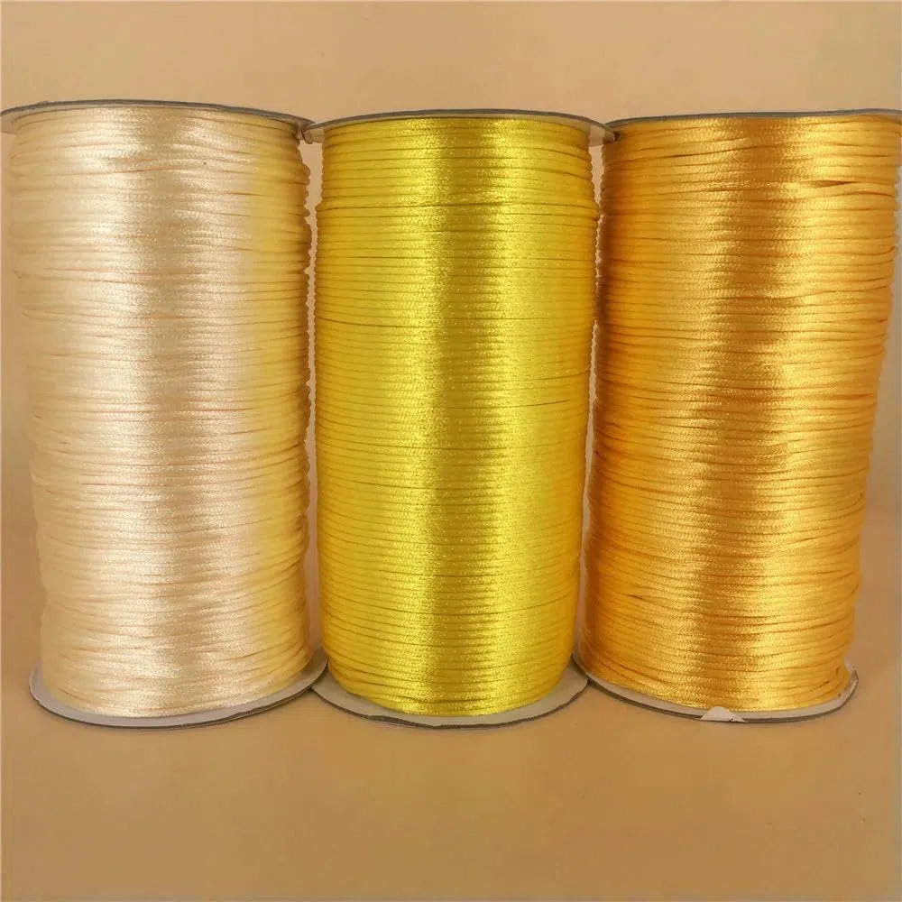 Sznurki do koralików, Pleciony sznurek do makramy 2mm wielokolorowy 10-225m(Coffee 738,225meters whole roll)