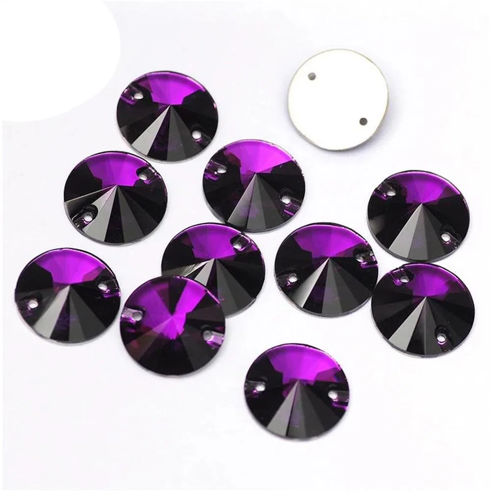 Przezroczyste szkło, kryształowy kamień, 3200 Rivoli Naszywane Kryształki Szklane z Kryształkami Płaskimi z Tyłu(12mm 84Pcs)
