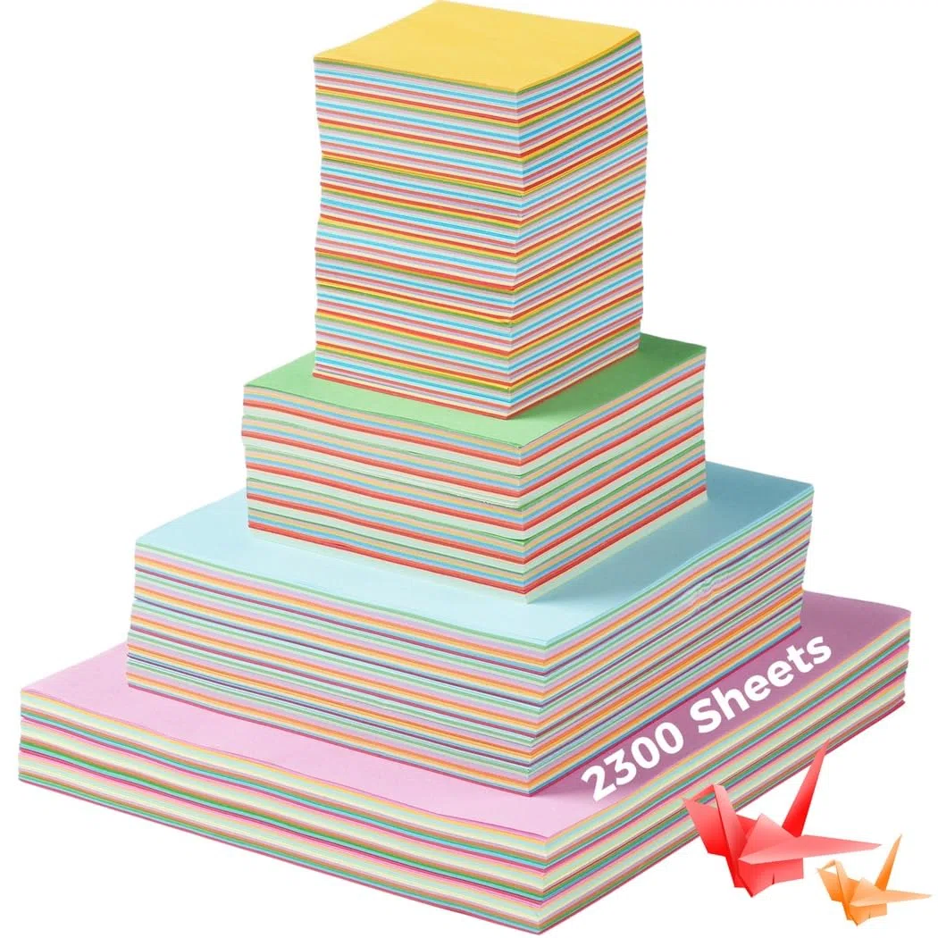 2300 arkuszy papieru do origami, dwustronny kolorowy karton do majsterkowania, scrapbookingu, rękodzieła, sztuki, przyborów szkolnych, łatwe składanie, dla dzieci, dorosłych, początkujących, 10